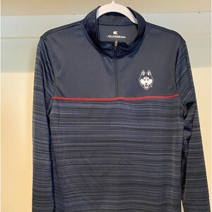 UCONN youth dry fit; 1/4 zip; XL